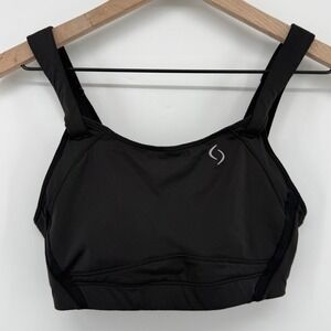 Moving Comfort Jubralee Sports Bra Red Black 32DD Hook & Loop Straps 350042